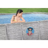 Каркасный бассейн BESTWAY POWER STEEL 427х250х100см Ротанг 7250л + фильтр-насос 2006 л/ч, лестница, тент 56714 BW